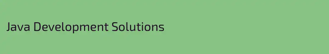 Java Development Solutions